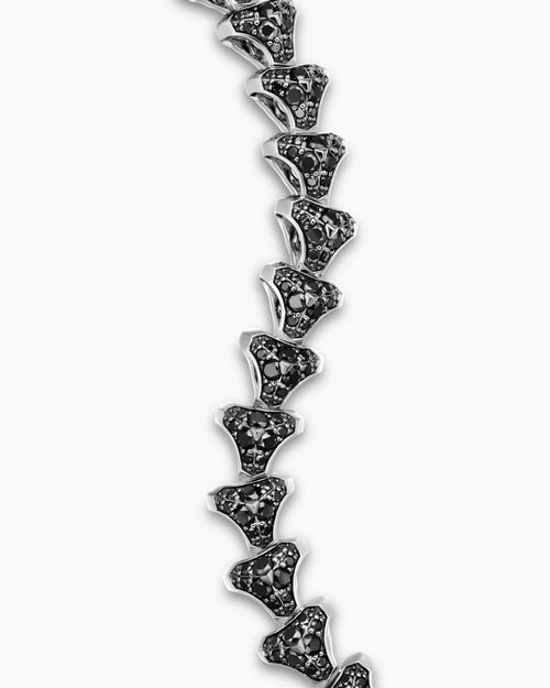 Mens Armory® Link Bracelet in Sterling Silver with Black Diamonds, 9.5mm