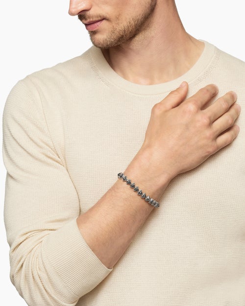 Mens Armory Link Bracelet in Sterling Silver, 9.5mm