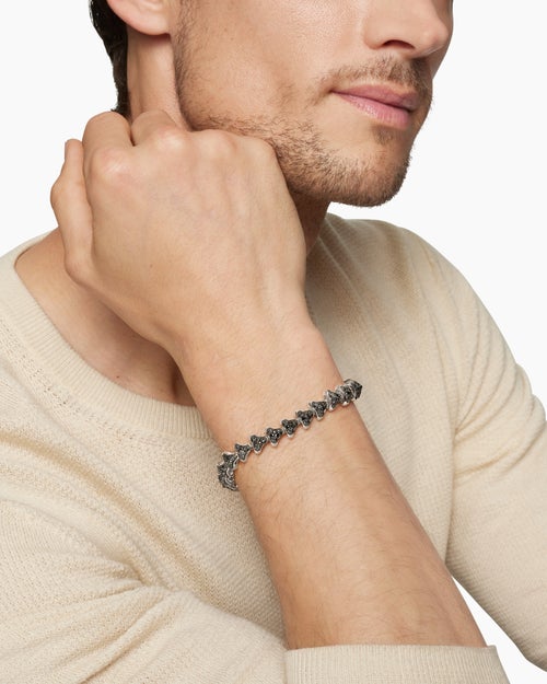 Mens Armory Link Bracelet in Sterling Silver, 9.5mm
