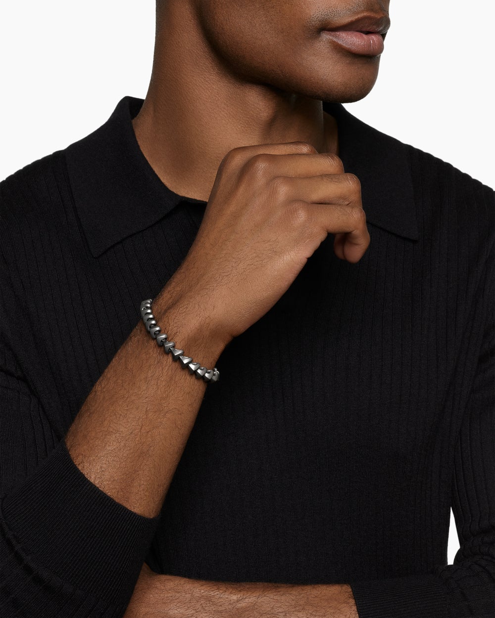 Bracelet à maillons Armory en titane anthracite avec argent sterling, 9,5 mm hommes