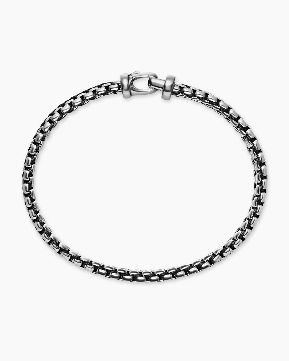 Mens Woven Box Chain Bracelet in Sterling Silver, 10mm