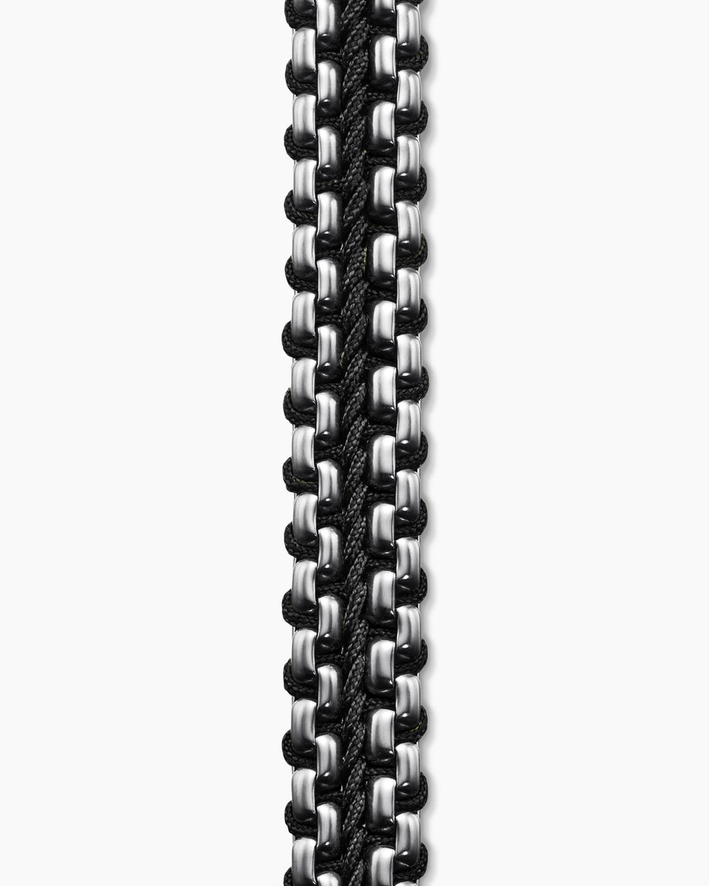 Mens Woven Box Chain Bracelet in Sterling Silver, 10mm