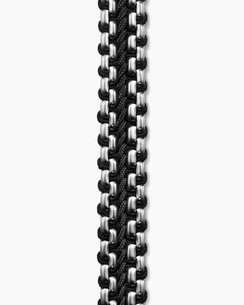 Mens Woven Box Chain Bracelet in Sterling Silver, 10mm