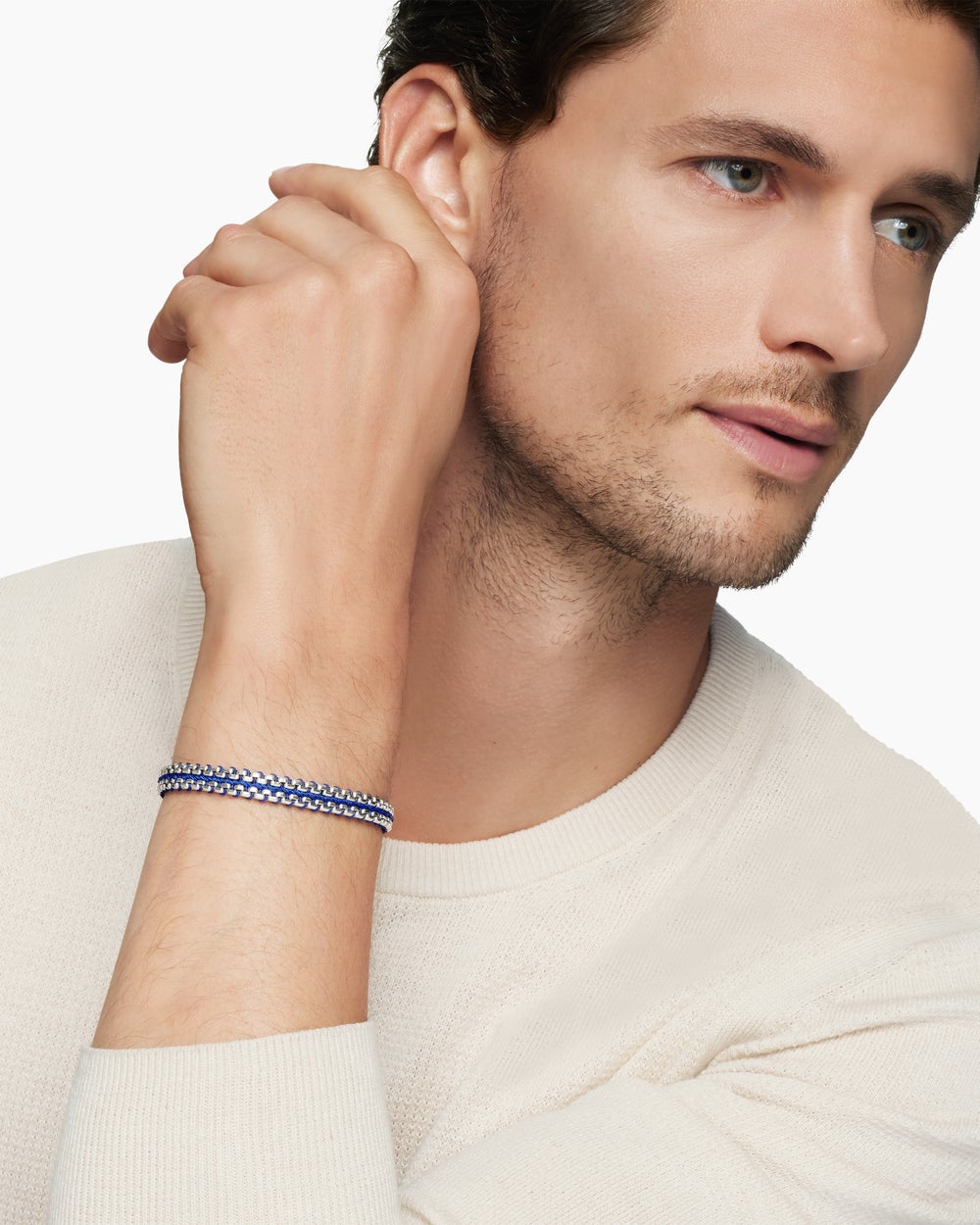 Bracelet Box Chain tissé en argent sterling, 10 mm hommes