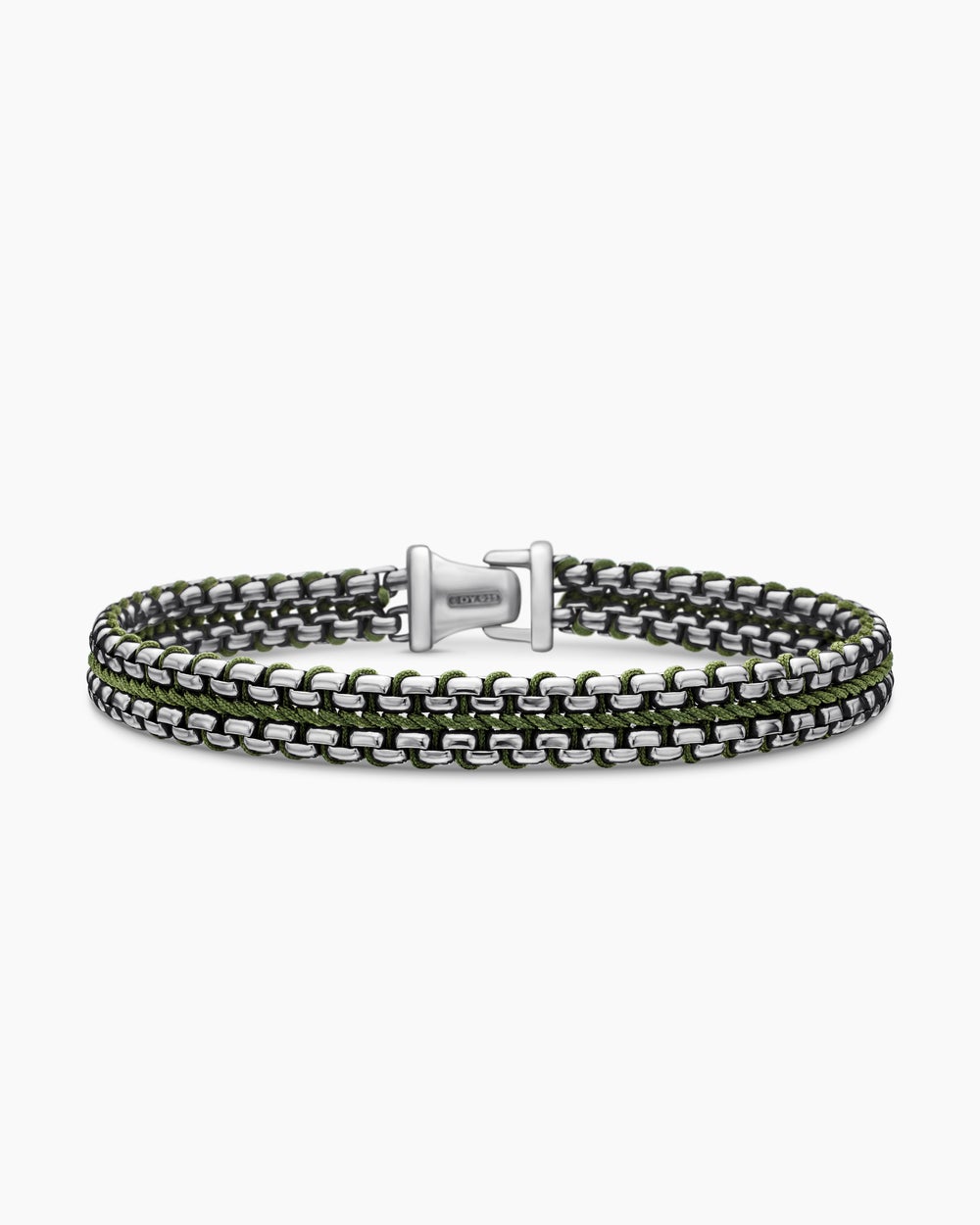 Mens Woven Box Chain Bracelet in Sterling Silver, 10mm