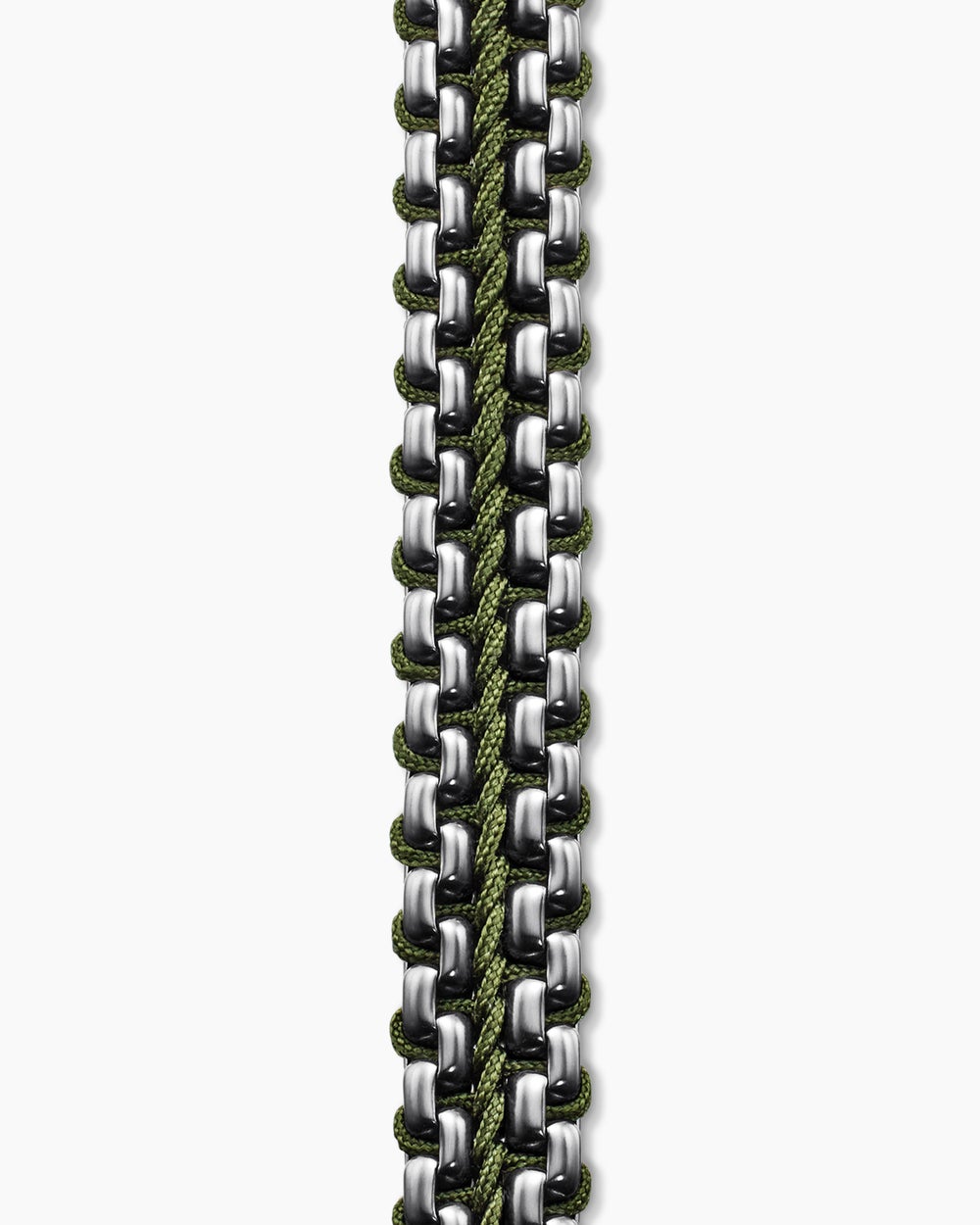 Mens Woven Box Chain Bracelet in Sterling Silver, 10mm