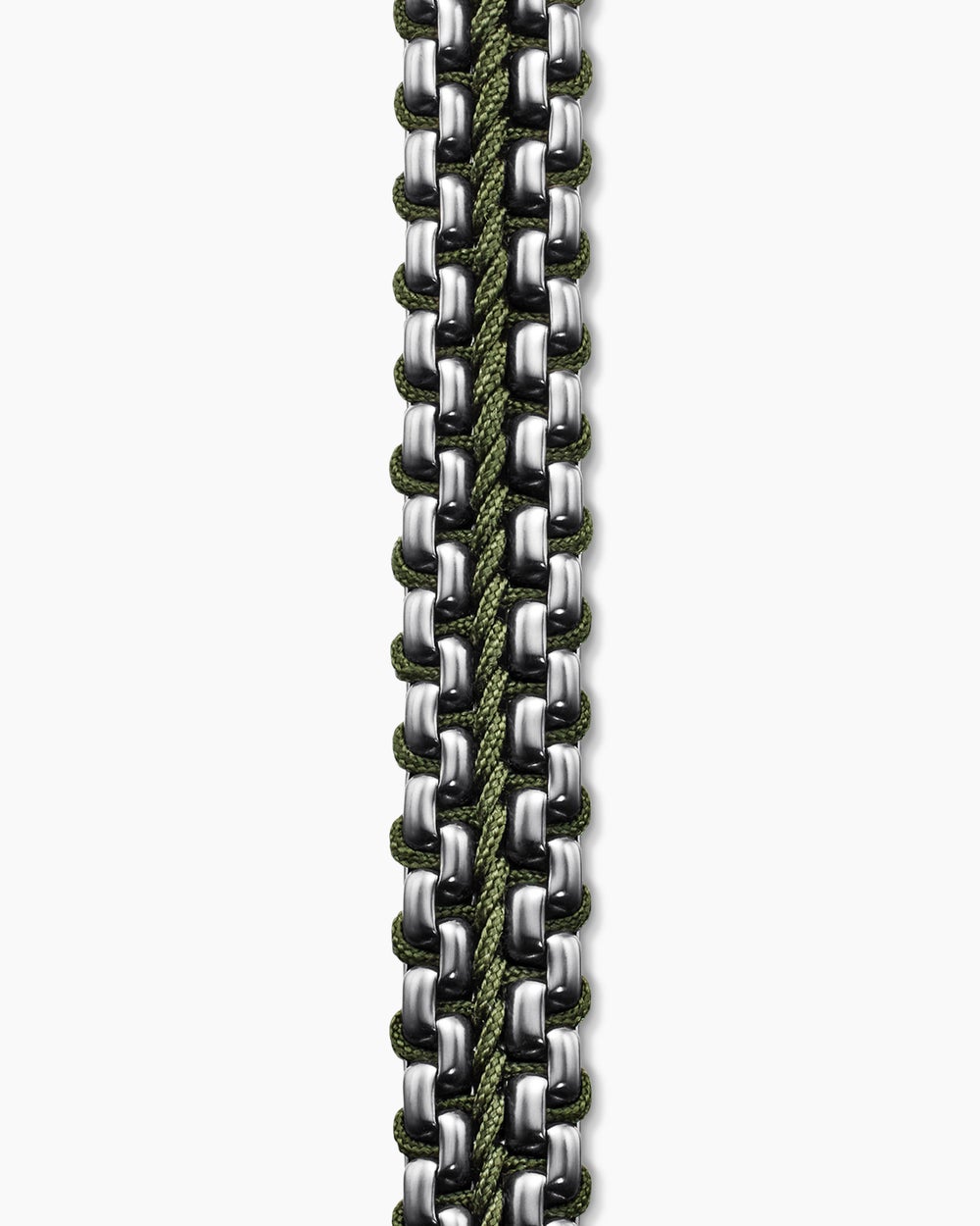 Mens Woven Box Chain Bracelet in Sterling Silver, 10mm