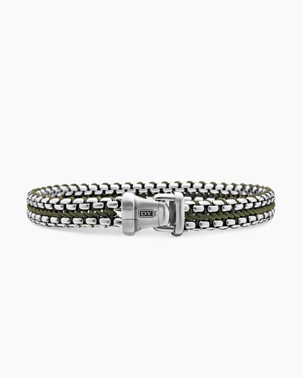 Bracelet Box Chain tissé en argent sterling, 10 mm