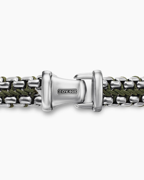 Bracelet Box Chain tissé en argent sterling, 10 mm