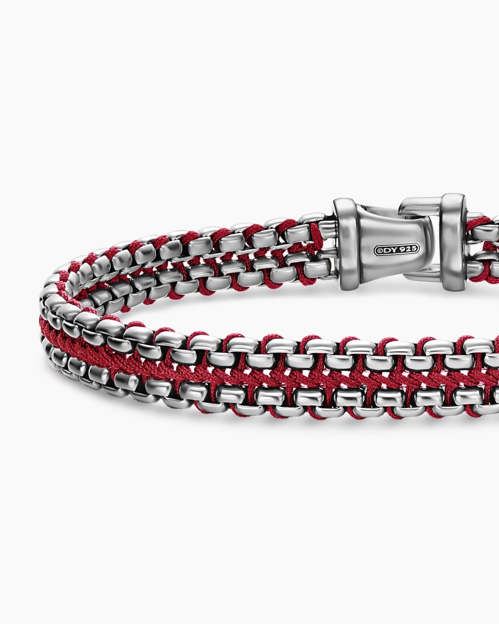 Bracelet Box Chain tissé en argent sterling, 10 mm hommes