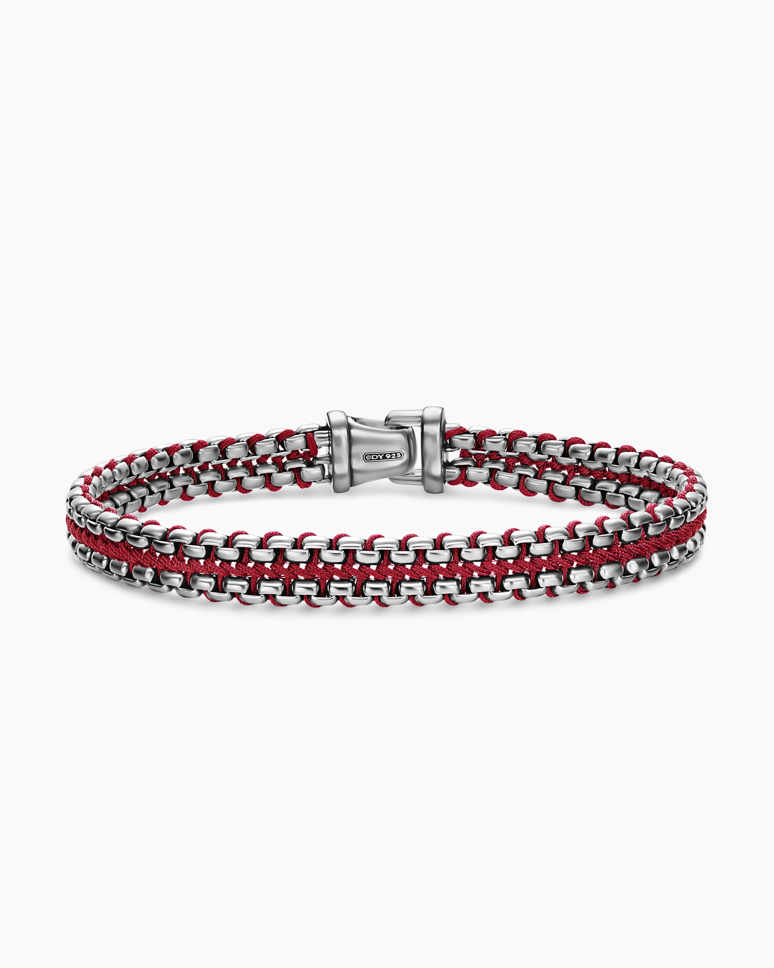 Bracelet Box Chain tiss&eacute; en argent sterling, 10 mm hommes 