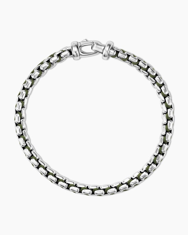 Woven Box Chain Bracelet in Sterling Silver, 12mm