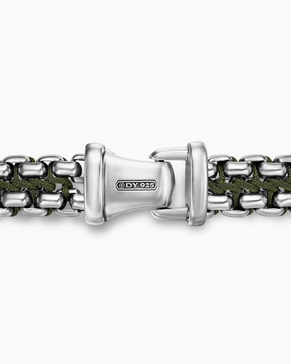 Woven Box Chain Bracelet in Sterling Silver, 12mm
