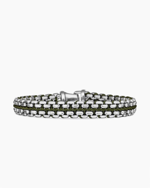 Woven Box Chain Bracelet in Sterling Silver, 12mm