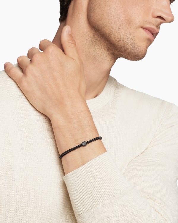 Memento Mori Skull Bracelet in Sterling Silver, 4mm