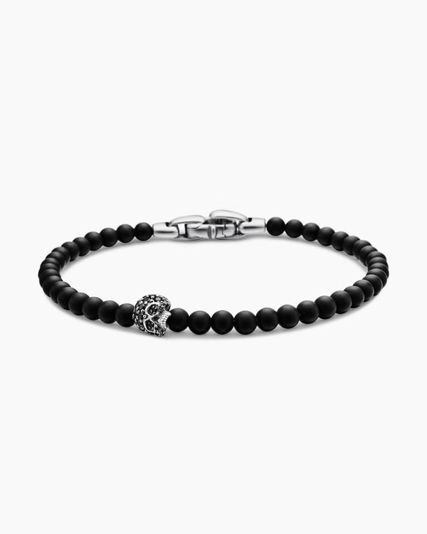 Memento Mori Skull Bracelet in Sterling Silver, 4mm