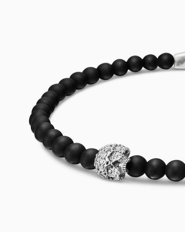 Memento Mori Skull Bracelet in Sterling Silver, 4mm