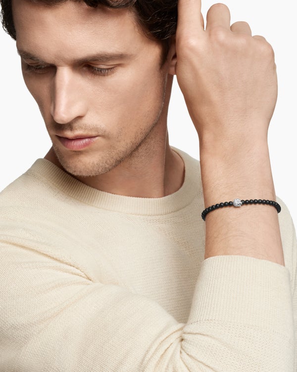 Memento Mori Skull Bracelet in Sterling Silver, 4mm