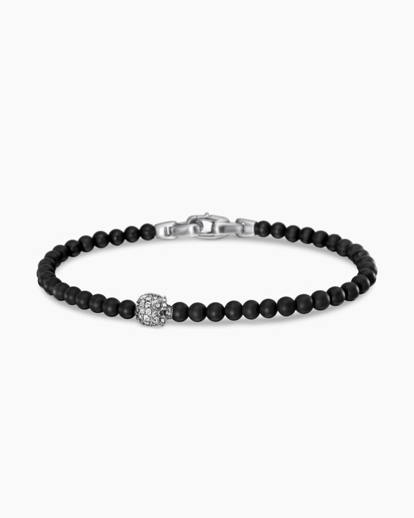 Memento Mori Skull Bracelet in Sterling Silver, 4mm
