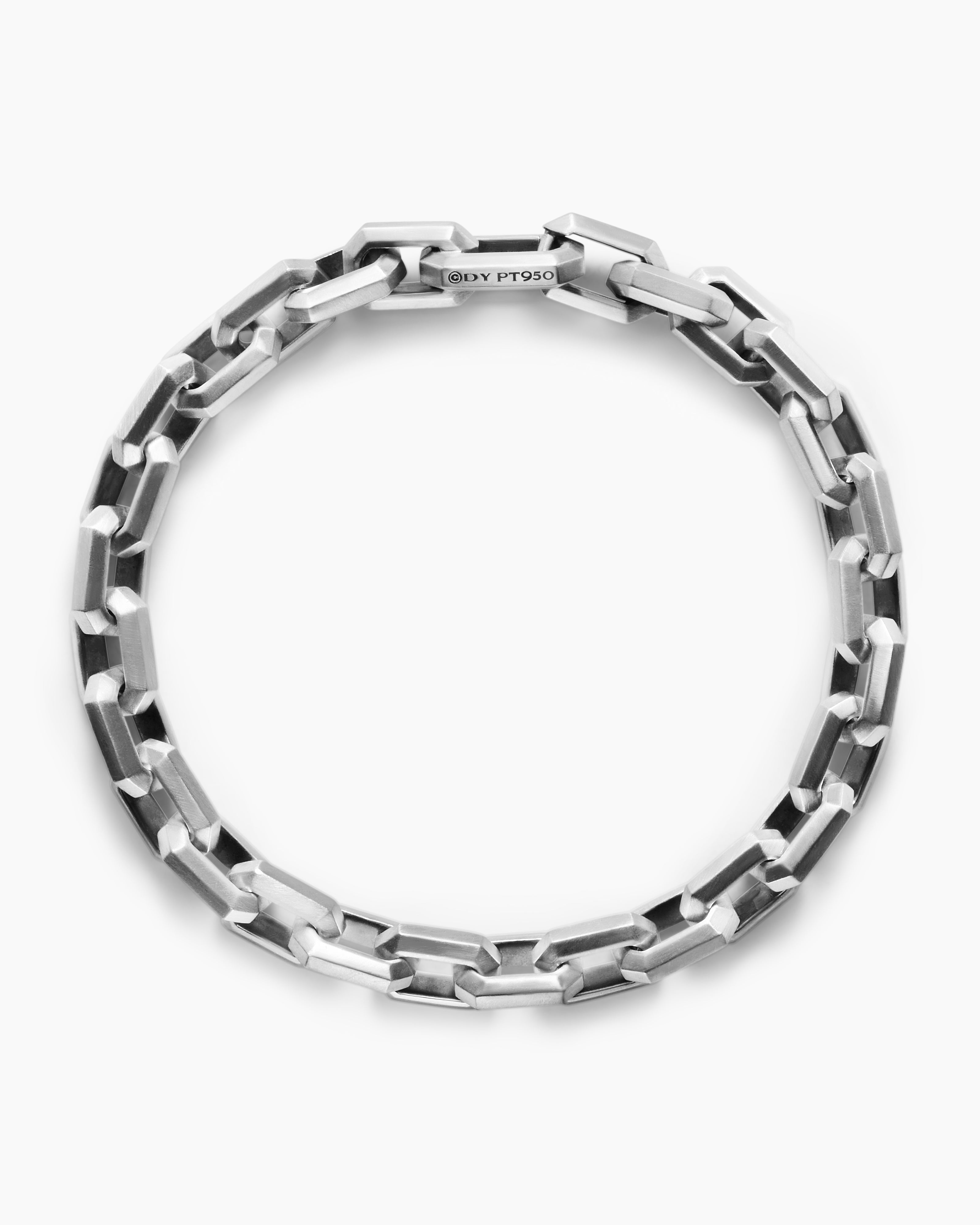 Mens Box Chain Bracelet Finished in Pure Platinum - CRISLU