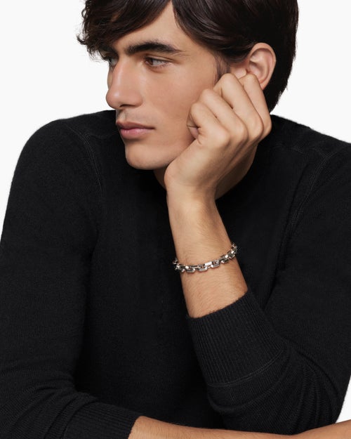 Mens Streamline® Heirloom Chain Link Bracelet in Platinum, 7.5mm