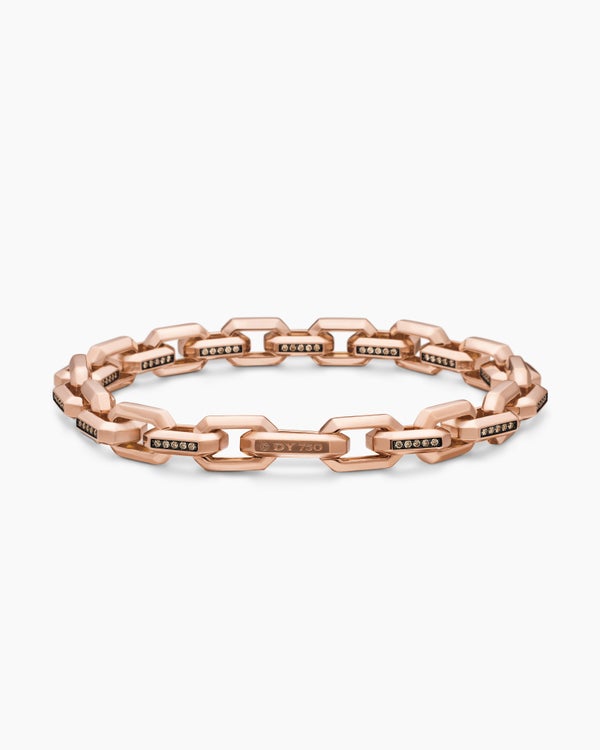 Streamline Heirloom Chain Link Bracelet in 18K Rose Gold with Pavé, 7.5mm