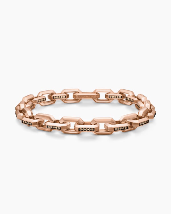 Streamline Heirloom Chain Link Bracelet in 18K Rose Gold with Pavé, 7.5mm