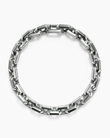 Louis Vuitton Monogram Chain Bracelet Silver Black Metal. Size L