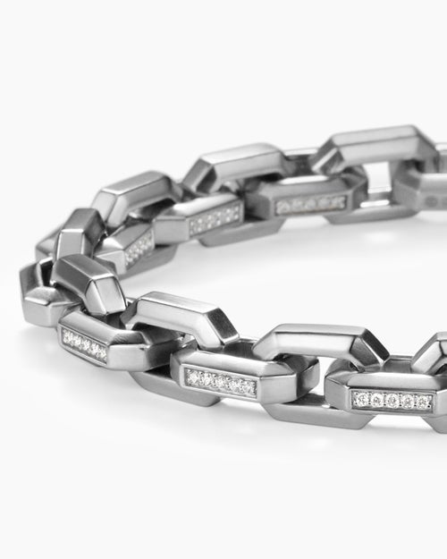 Mens Streamline Heirloom Chain Link Bracelet in Platinum, 7.5mm
