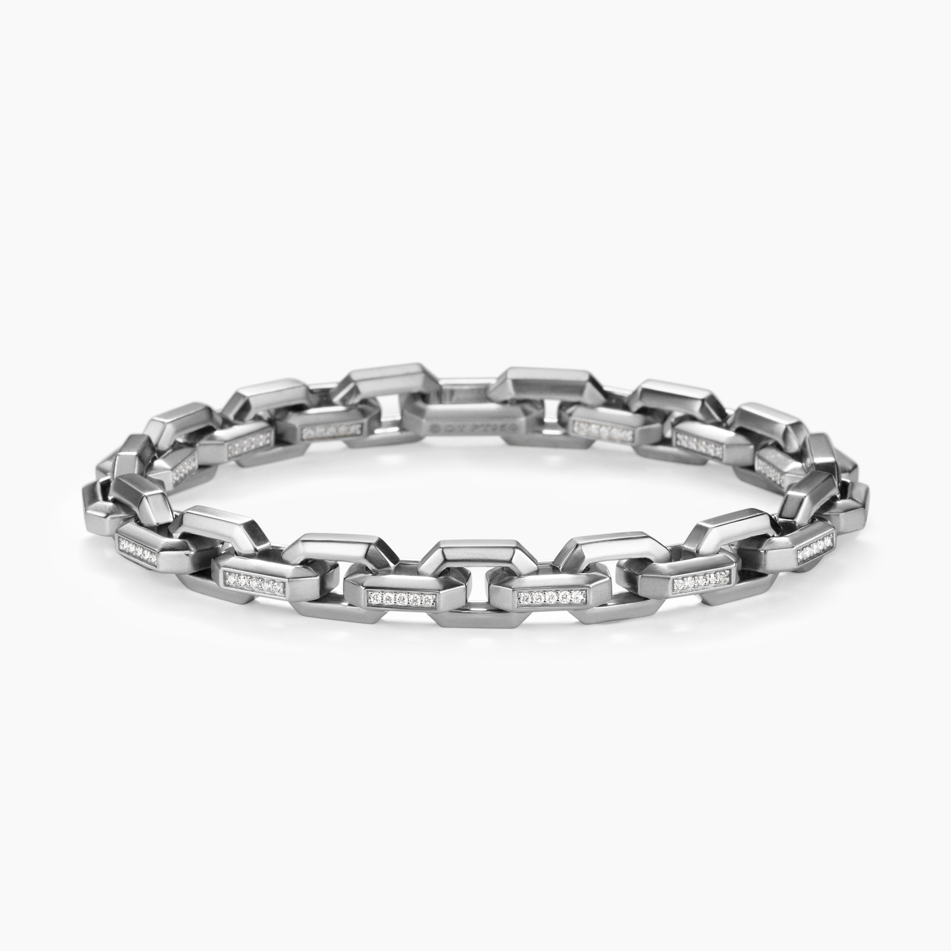 Mens Streamline Heirloom Chain Link Bracelet in Platinum, 7.5mm