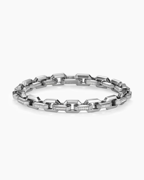 Mens Streamline Heirloom Chain Link Bracelet in Platinum, 7.5mm