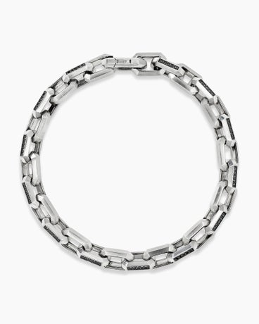 Streamline® Heirloom Chain Link Bracelet in Sterling Silver with Pavé Black Diamonds, 7.5mm