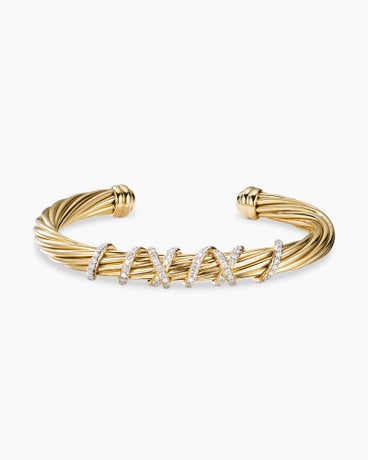 Helena Center Station Bracelet in 18K Yellow Gold with Diamonds, 6mm