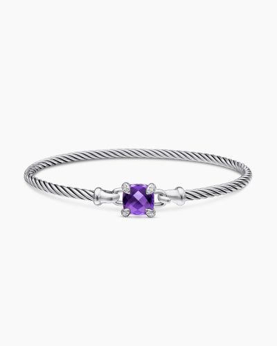 Chatelaine Bracelet in Sterling Silver with Diamonds, 3mm | David Yurman