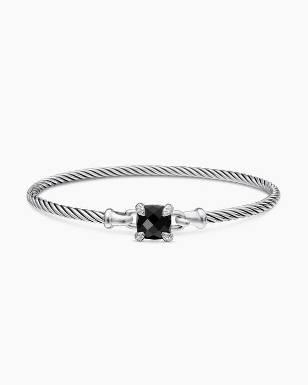 Chatelaine Bracelet in Sterling Silver with Diamonds, 3mm