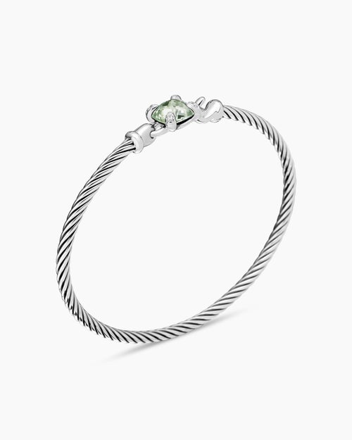 Womens Chatelaine Bracelet in Sterling Silver with Diamonds, 3mm