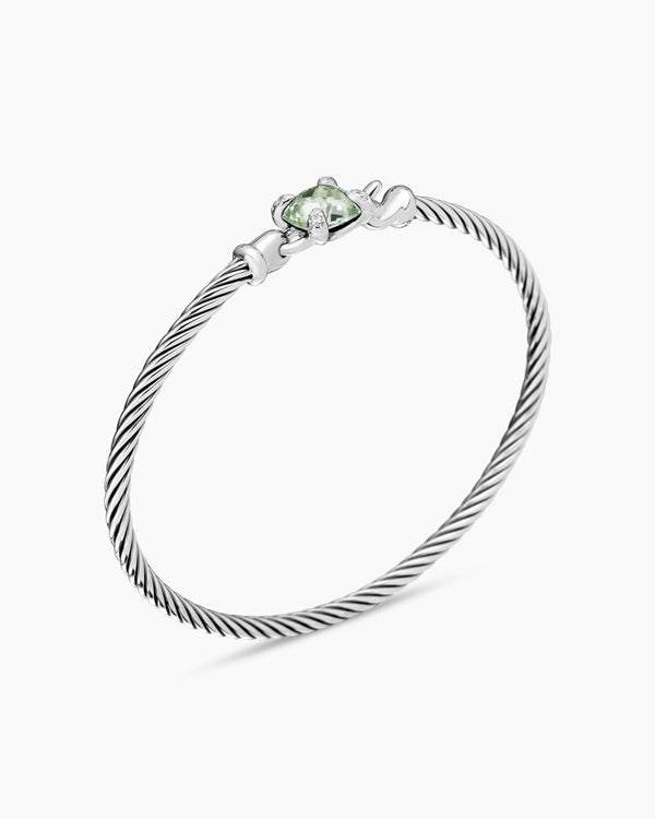 Chatelaine Bracelet in Sterling Silver with Diamonds, 3mm