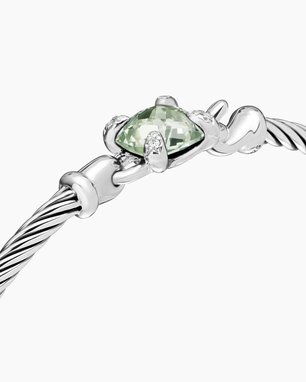 Chatelaine Bracelet in Sterling Silver with Diamonds, 3mm