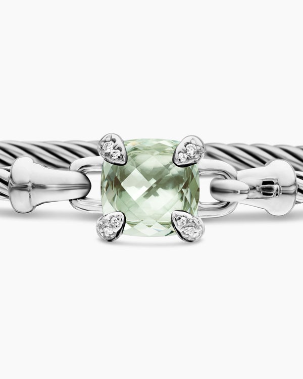 Chatelaine Bracelet in Sterling Silver with Diamonds, 3mm