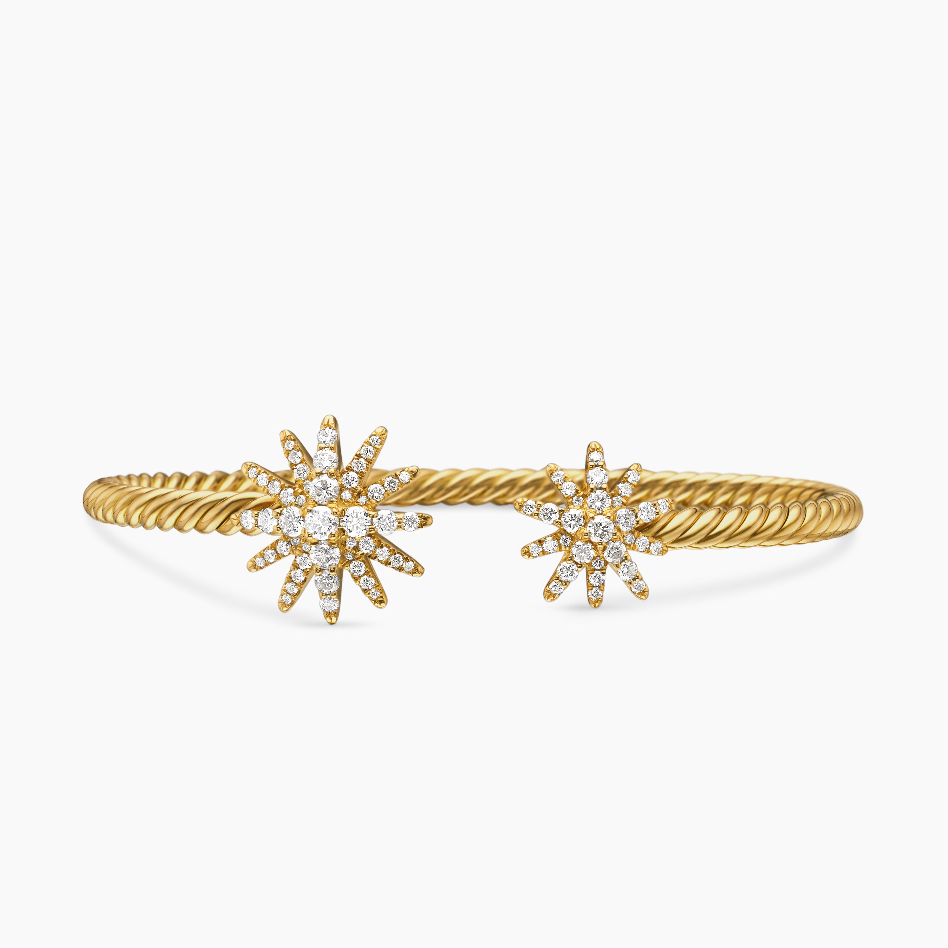 Bracelet Starburst Cable en or jaune 18 carats et diamants, 3,5 mm femme 