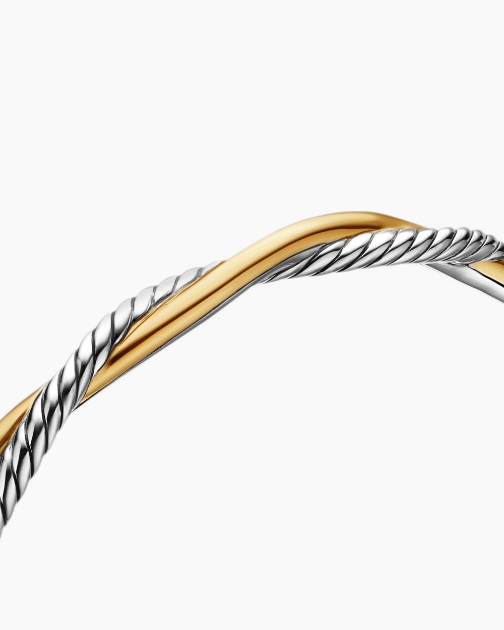 Womens Petite Infinity Bracelet in Sterling Silver with 14K Yellow Gold, 4.4mm