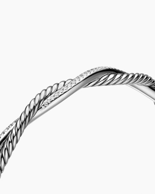 Womens Petite Infinity Bracelet in Sterling Silver with Diamonds, 4.4mm