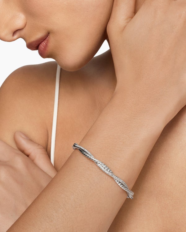 Petite Infinity Bracelet in Sterling Silver with Diamonds, 4.4mm