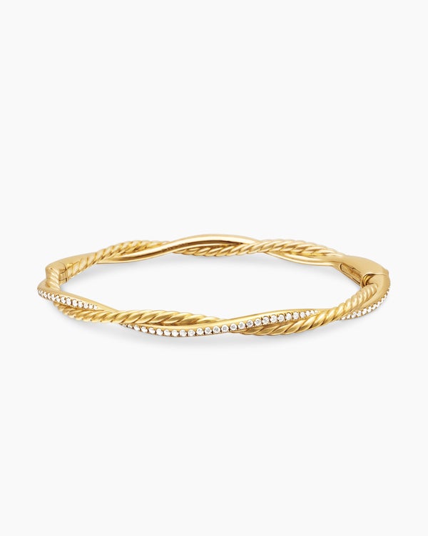 Petite Infinity Bracelet in 18K Yellow Gold with Diamonds, 4.4mm