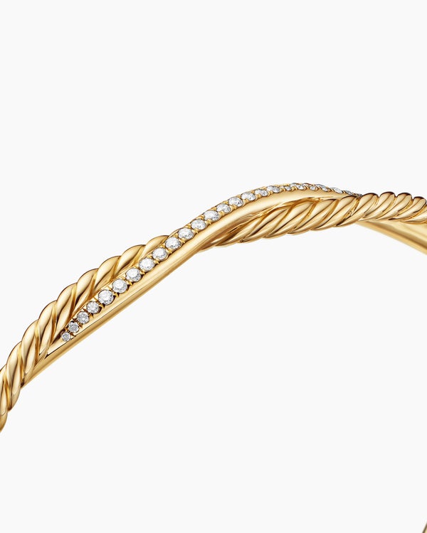 Petite Infinity Bracelet in 18K Yellow Gold with Diamonds, 4.4mm