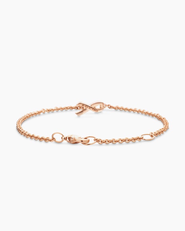 Cable Collectibles® Ribbon Chain Bracelet in 18K Rose Gold with Pavé Pink Sapphires, 15mm