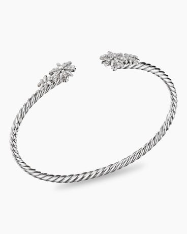 Starburst Cable Bracelet in Sterling Silver with Diamonds, 3.5mm