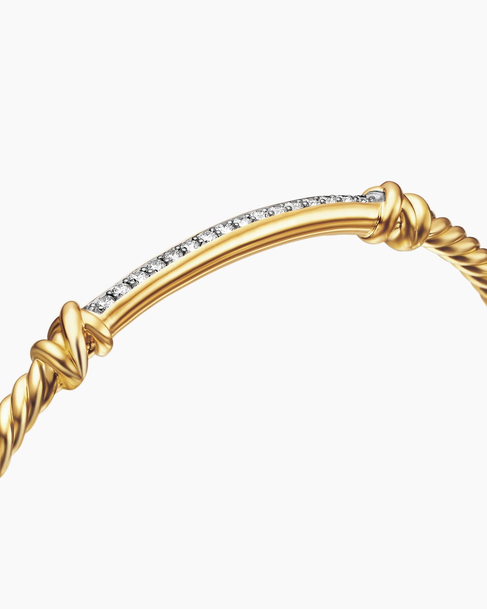 Womens Petite Helena Cablespira Station Bracelet in 18K Yellow Gold with Diamonds, 3mm