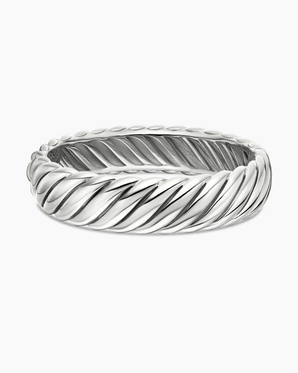 Sculpted Cable Bracelet in Sterling Silver, 17mm