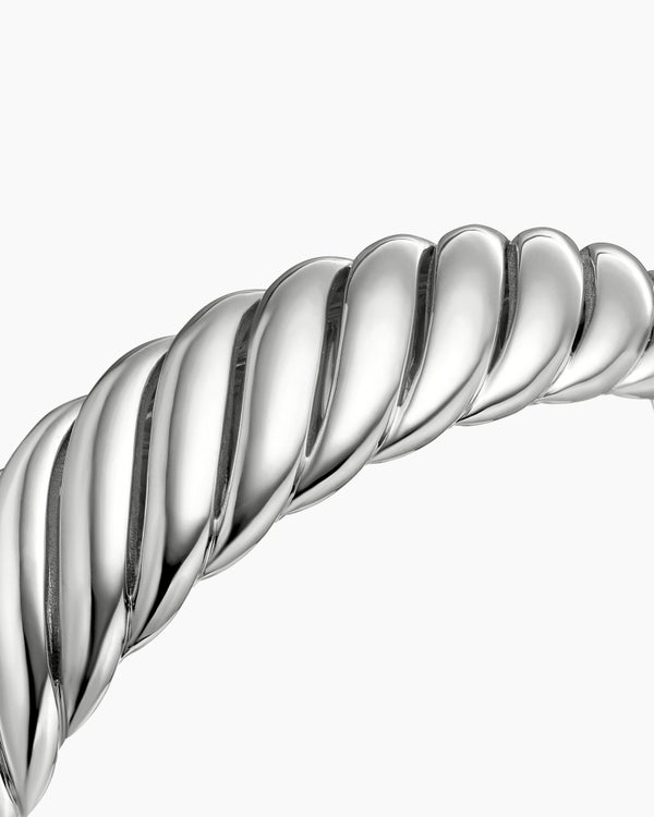 Sculpted Cable Bracelet in Sterling Silver, 17mm